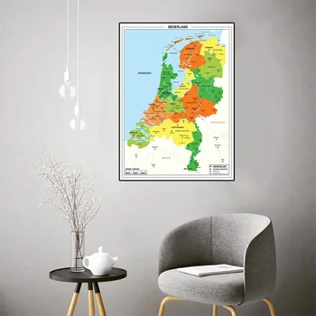 59*84 см Карта Нидерландов На Голландском Языке Декоративный Настенный Художественный Плакат Холст Картина Украшение Дома В Гостиной Школьные Принадлежности