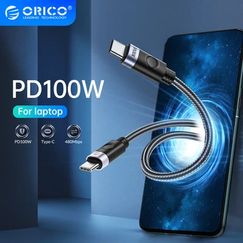 ORICO Кабель для зарядки от USB C до Type C Кабель для передачи данных с портом C PD100W Провод для быстрого зарядного устройства для зарядки ноутбуков macbook Huawei Xiaomi