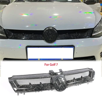 Для V-W Golf 2014-2017 MK7 Центральная решетка переднего бампера из углеродистой стали Верхний капот радиатора для 7/GTI/R