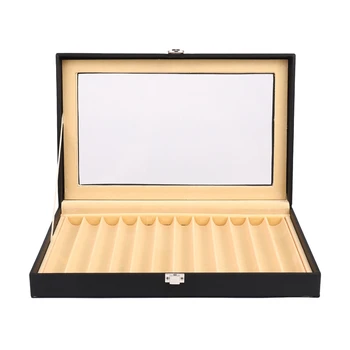 Коробка для ручек 12 шт., Кожаная Коробка для отображения ручек, Коробка для хранения ручек из искусственной кожи, Пенал для карандашей, Коробка для хранения