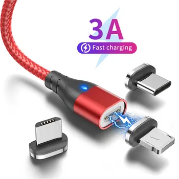 Магнитный кабель Lovebay 3A Быстрая Зарядка Micro USB Type C Кабель Для iPhone 14 Xiaomi Samsung Магнитное Зарядное Устройство Телефон Шнур Передачи Данных Провод