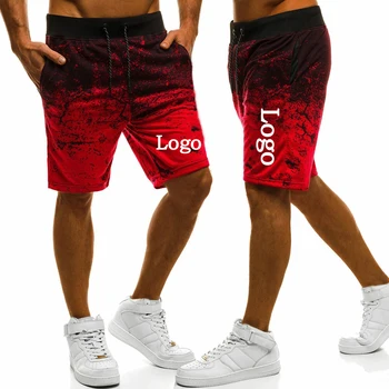 Сделай сам свой логотип, мужские Летние Новые Стильные Свободные шорты размера плюс 3XL с карманом на молнии, пляжные короткие брюки
