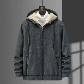 Хорошая зимняя теплая куртка, Мужская толстая флисовая куртка с капюшоном и карманами на молнии, черно-серое теплое пальто, Мужские повседневные куртки, Большие размеры 6Xl 7Xl 8Xl