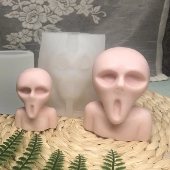Хэллоуин Голова Призрака 3D Свеча Форма для мыла DIY Свеча Эпоксидная форма Свечи ручной работы Формы для мыла из ароматического воска для украшений